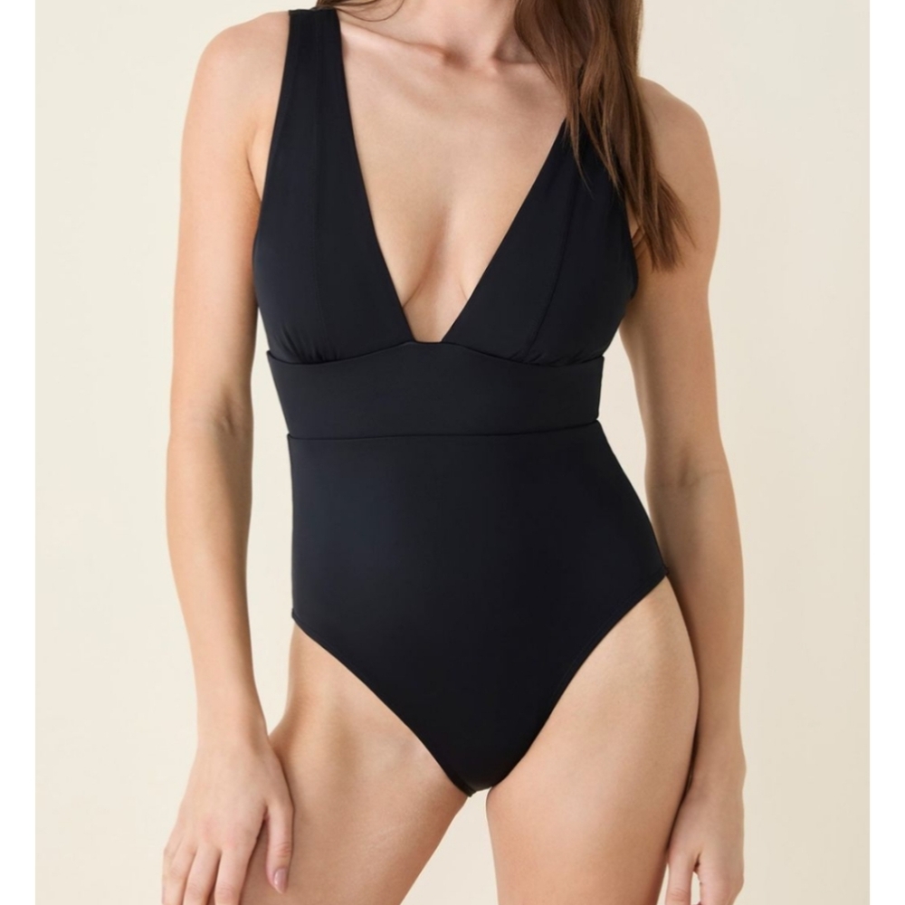 NWT Andie The Mykonos One Piece Swimsuit Black